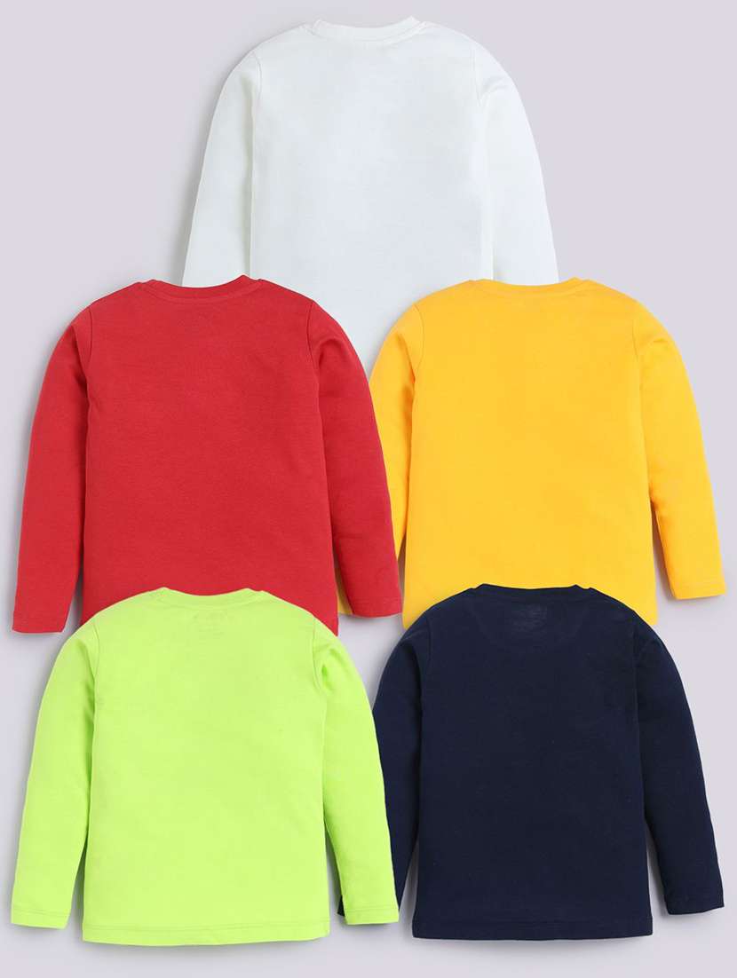 boys pack of 5 printed long sleeve t-shirt - 22276794 -  Standard Image - 1