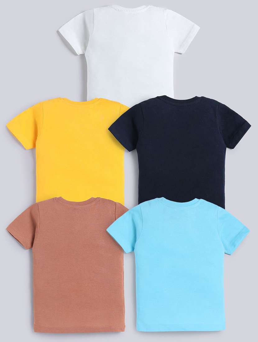 boys pack of 5 printed short sleeve t-shirt - 22276801 -  Standard Image - 1