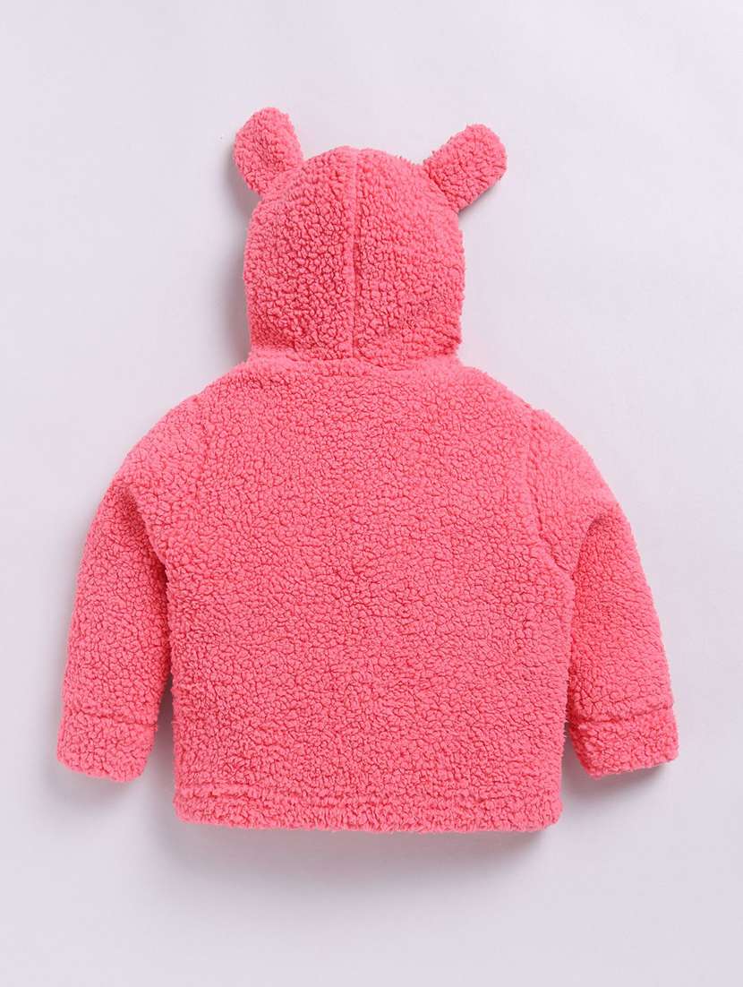 girls solid long sleeve hooded jacket - 22277043 -  Standard Image - 1