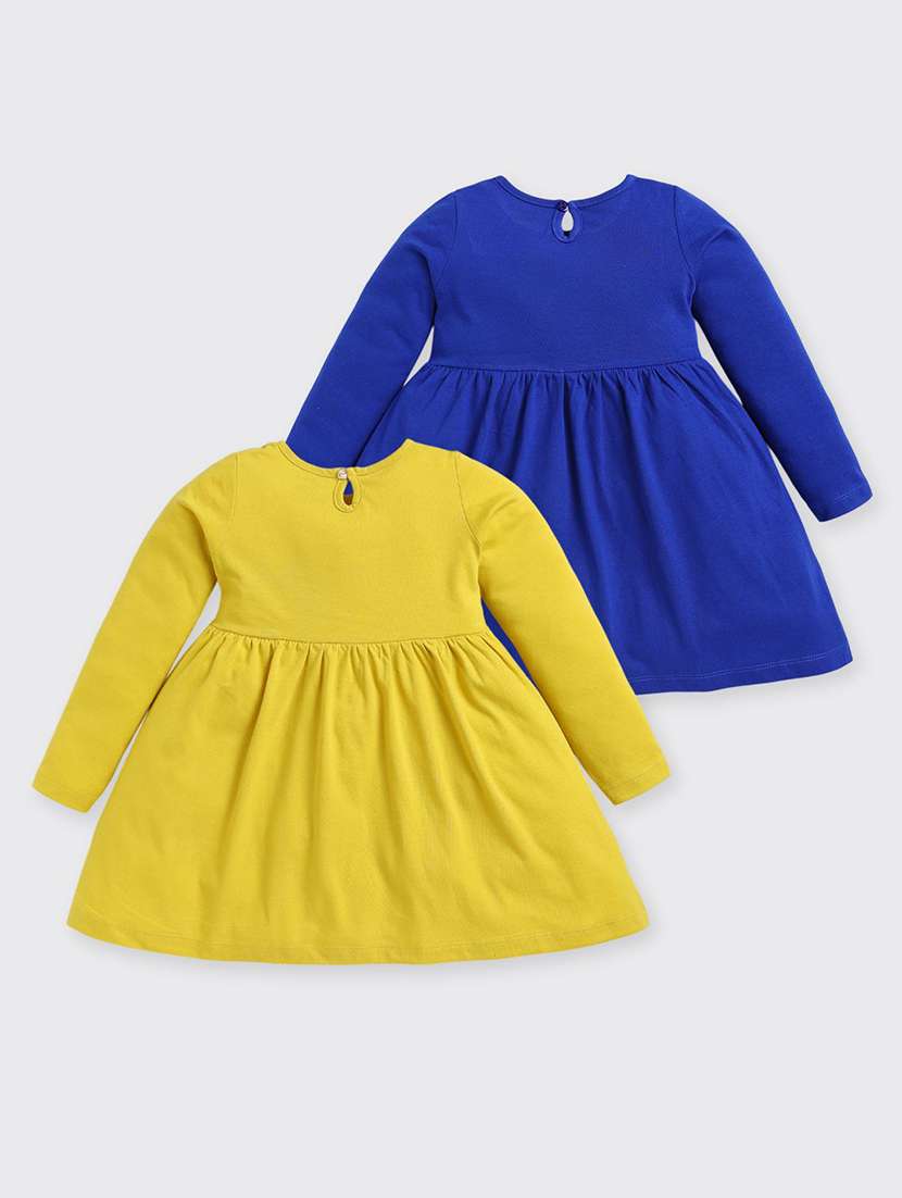 girls printed pack of 2 long sleeve a-line dress - 22277099 -  Standard Image - 1