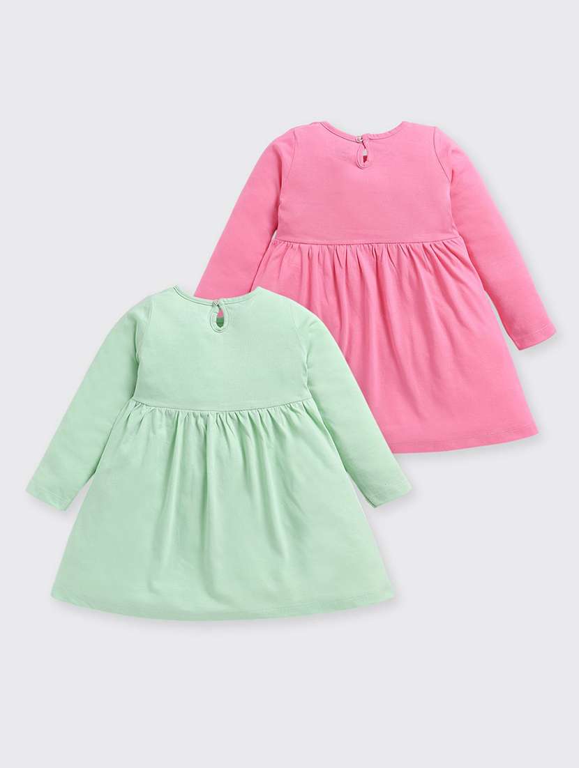 girls printed pack of 2 long sleeve a-line dress - 22277101 -  Standard Image - 1