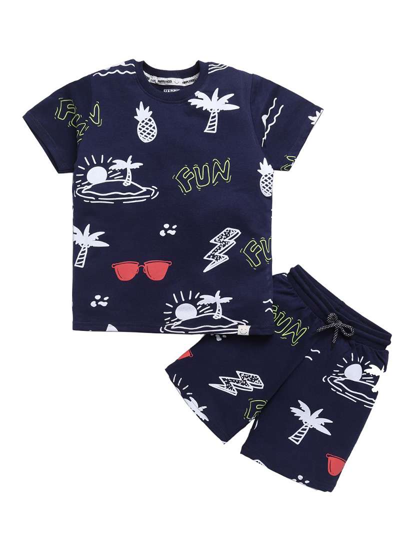 boys printed shorts co-ord set - 22277248 -  Standard Image - 1