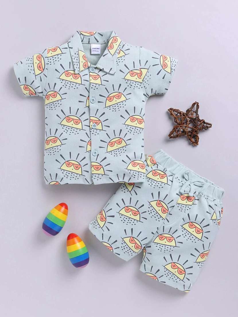 boys printed shorts co-ord set