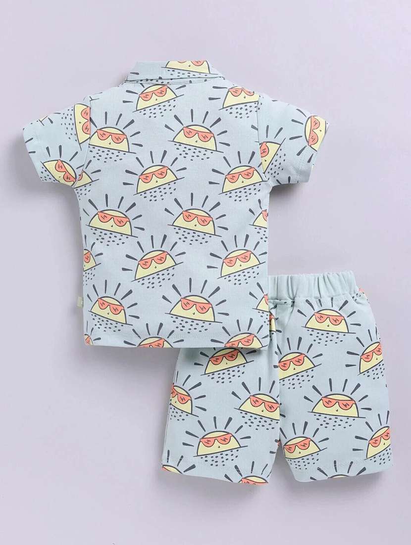 boys printed shorts co-ord set - 22277335 -  Standard Image - 1