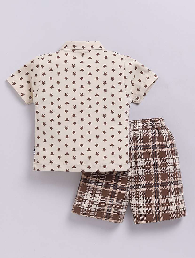 boys checkered shorts co-ord set - 22277355 -  Standard Image - 1