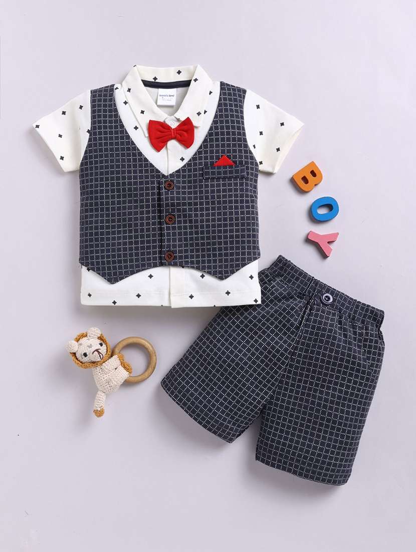 kids checkered shorts co-ord set