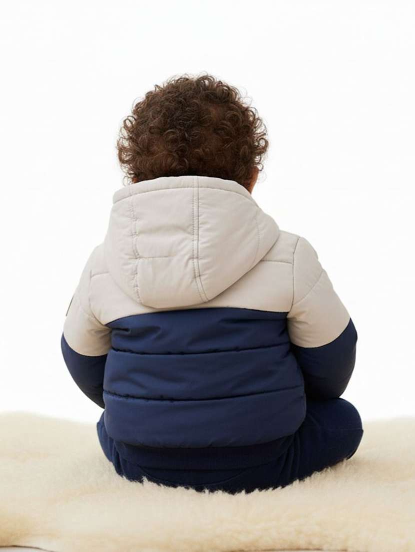 boys color blocked hooded quilted jacket - 22277405 -  Standard Image - 1