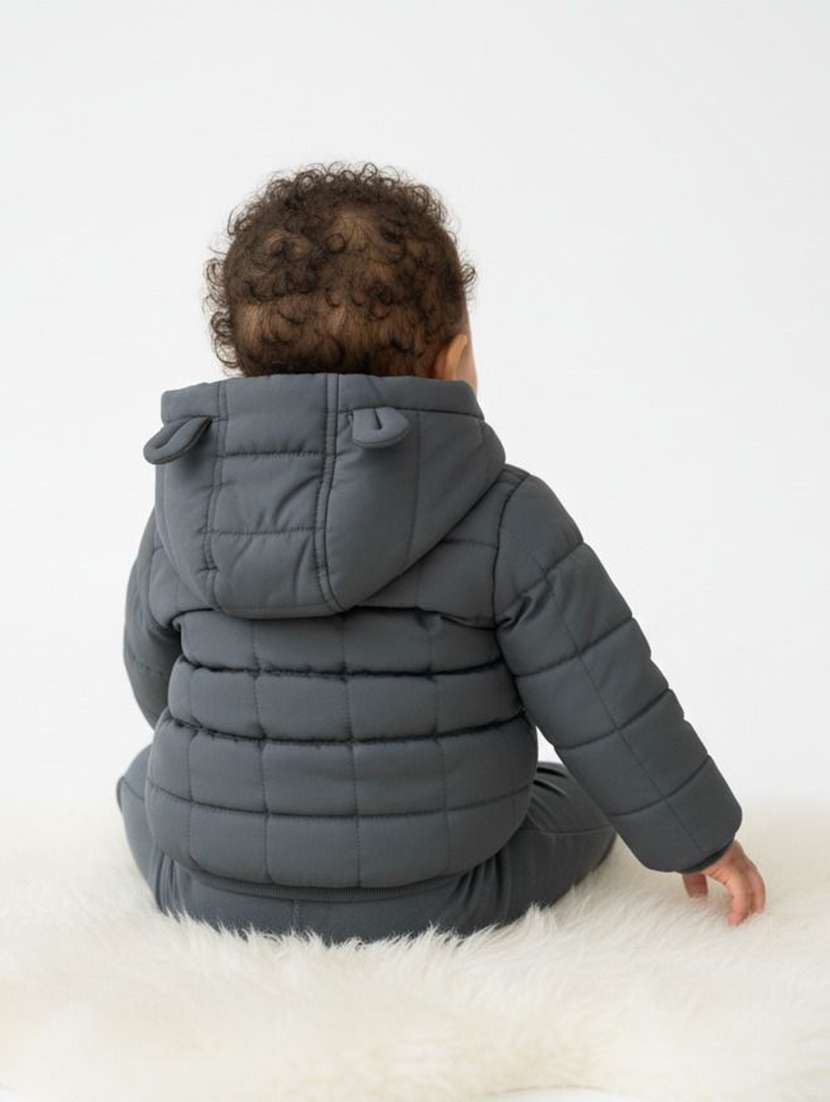 boys solid long sleeve hooded quilted jacket - 22277406 -  Standard Image - 1