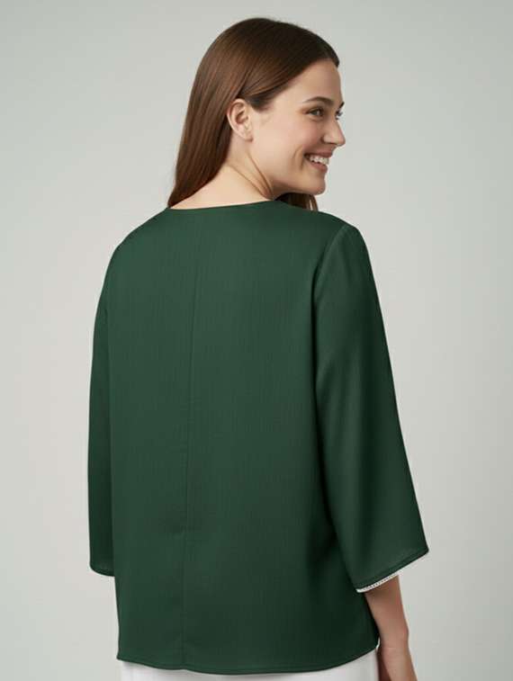 women solid bell sleeve regular top - 22277438 -  Standard Image - 4