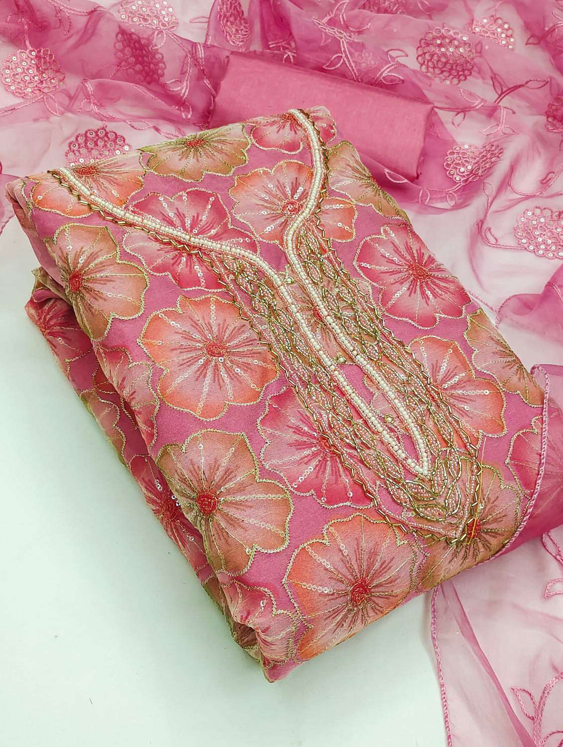 women floral embroidered unstitched suit set - 22277444 -  Standard Image - 1