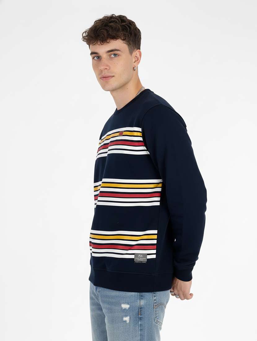 men printed round neck long sleeve sweatshirt - 22277456 -  Standard Image - 1