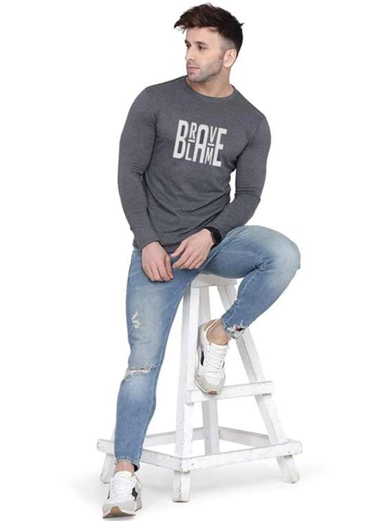men printed long sleeve slim fit t-shirt - 22277495 -  Standard Image - 4