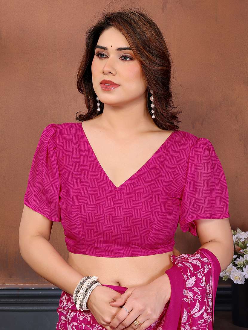 women printed casual wear saree with blouse - 22277523 -  Standard Image - 4