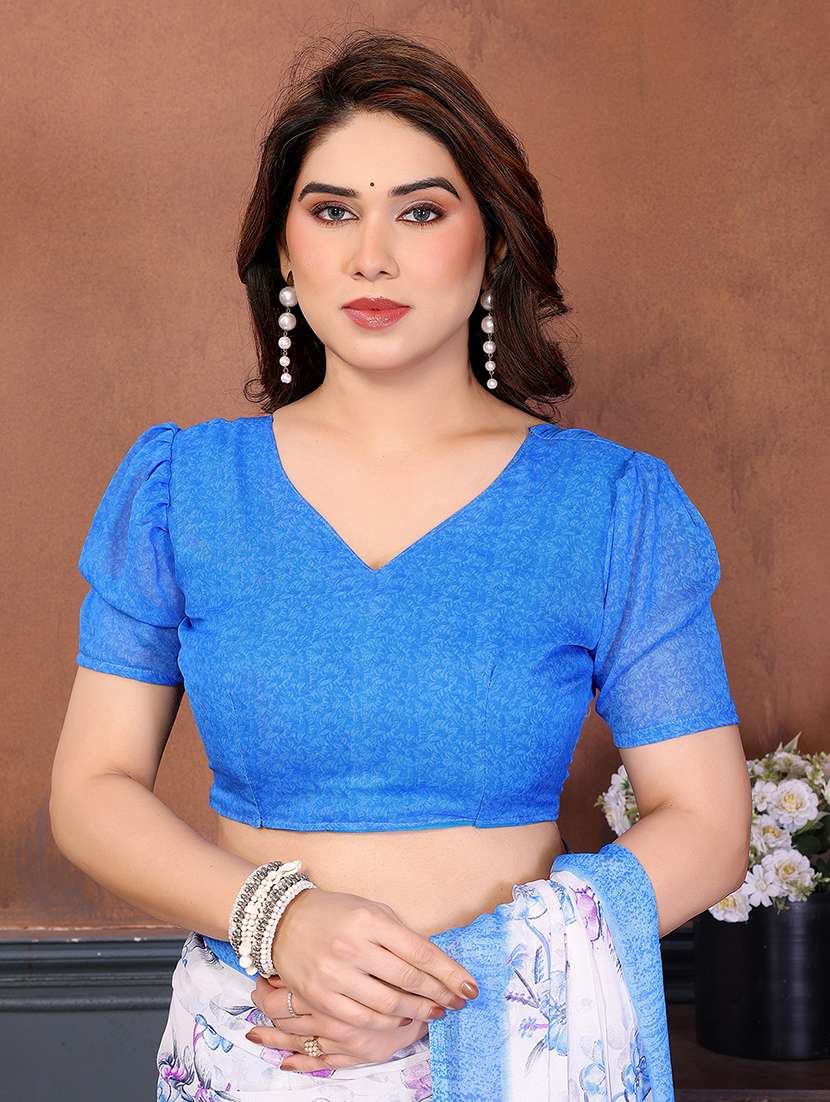women printed casual wear saree with blouse - 22277525 -  Standard Image - 4