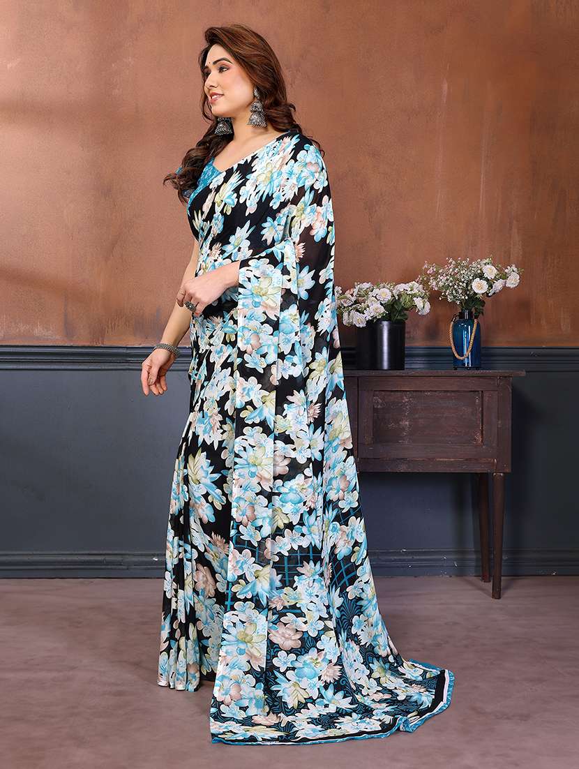 women printed casual wear saree with blouse - 22277529 -  Standard Image - 1