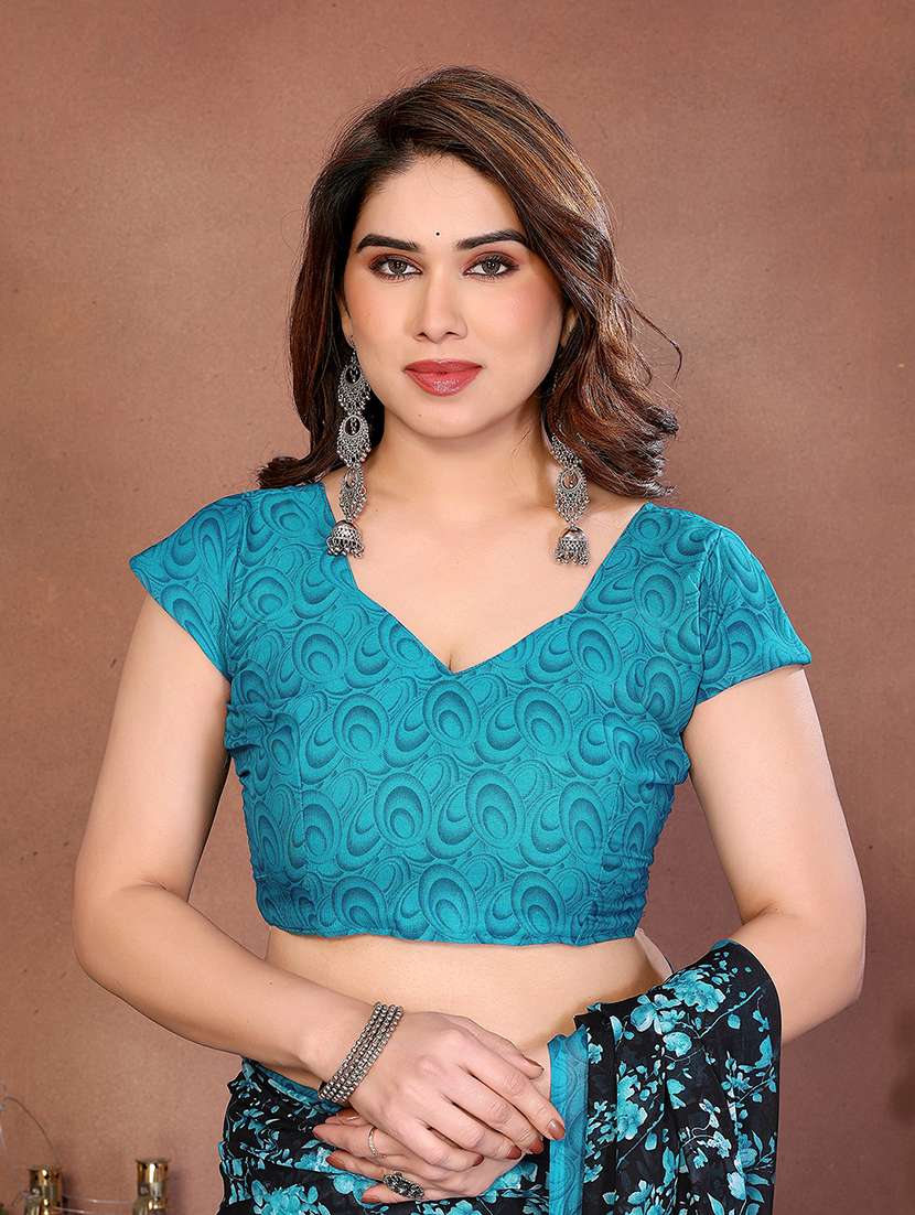 women printed casual wear saree with blouse - 22277552 -  Standard Image - 4