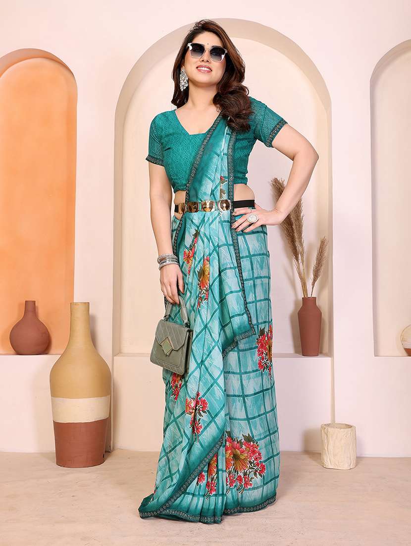 women printed casual wear saree with blouse - 22277833 -  Standard Image - 1