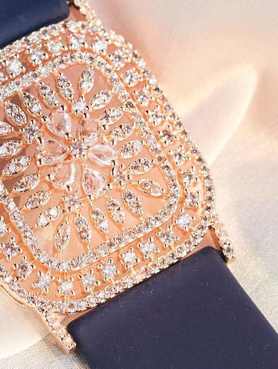 gold-plated artificial stones studded antique wraparound bracelet - 22277856 -  Standard Image - 1