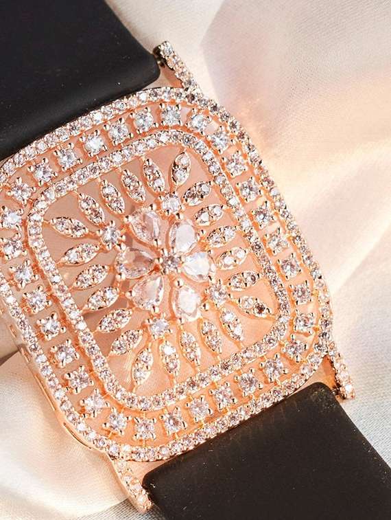 gold-plated artificial stones studded antique wraparound bracelet - 22277858 -  Standard Image - 1