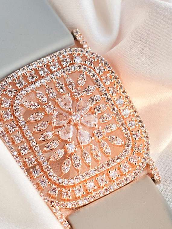 gold-plated artificial stones studded antique wraparound bracelet - 22277859 -  Standard Image - 1