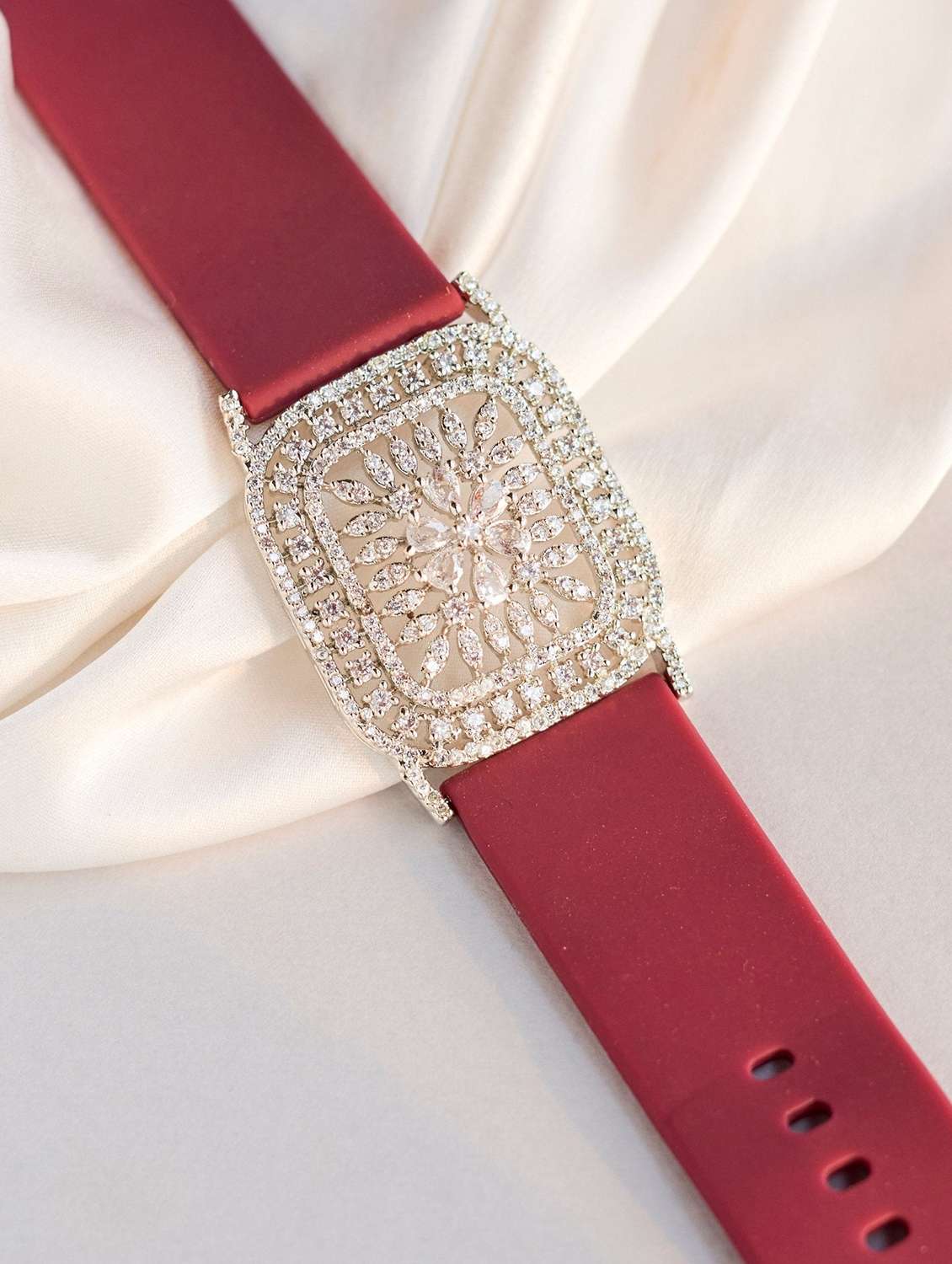 artificial stones studded antique wraparound bracelet