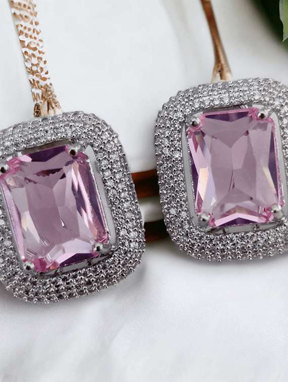 women pink brass studs earring - 22277878 -  Standard Image - 1