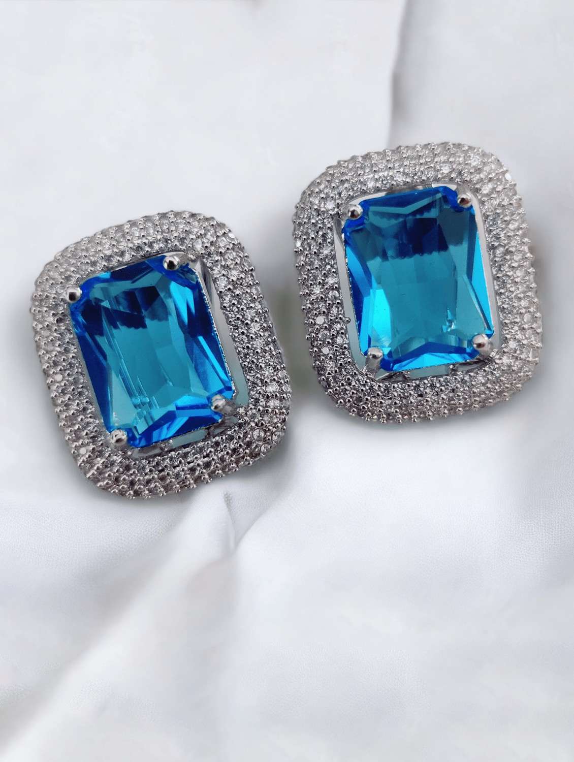 women purple brass studs earring