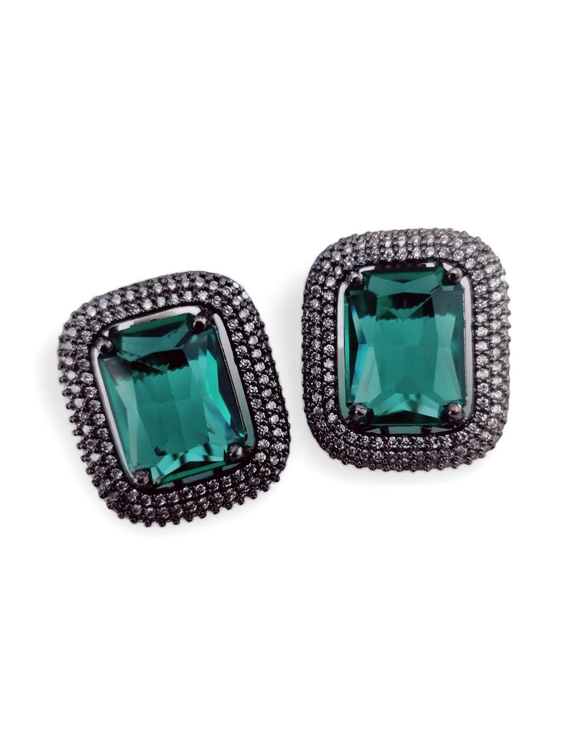 women blue brass studs earring - 22277889 -  Standard Image - 1