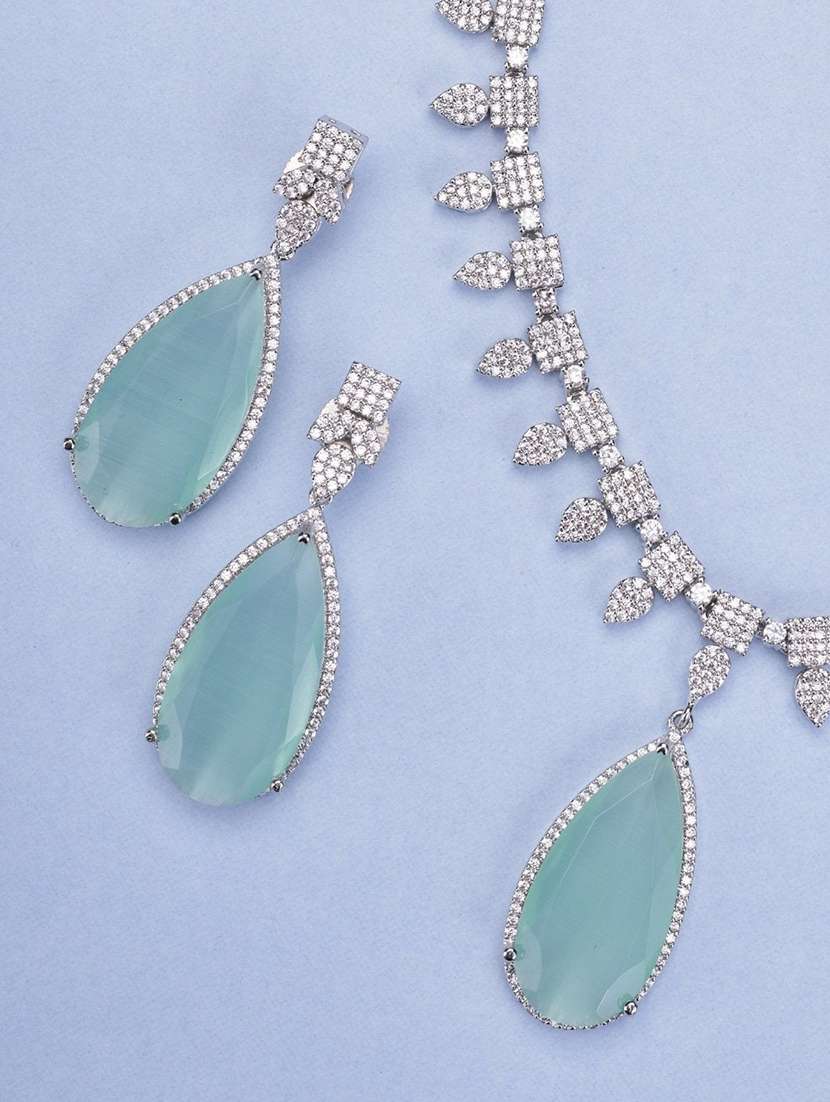 women ruby necklace and earring set - 22277950 -  Standard Image - 1