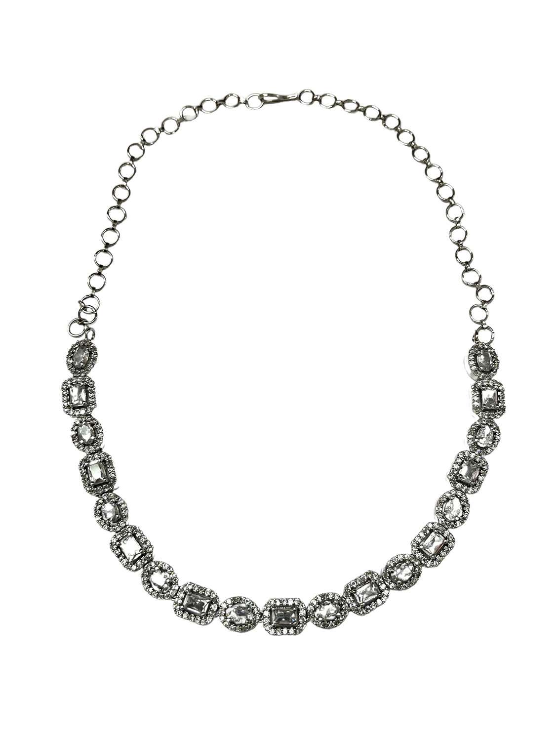 women stone studded necklace and earring set - 22277982 -  Standard Image - 1