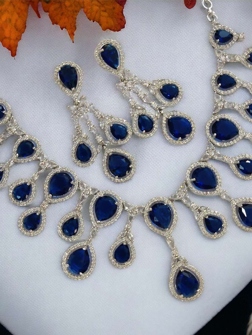 blue brass short necklace - 22278022 -  Standard Image - 1