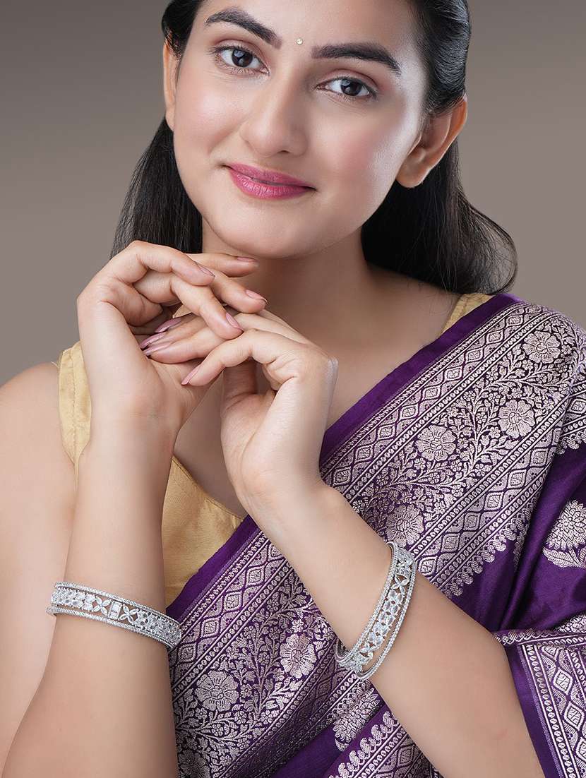 crystal fancy rhodium bangles (pack of 6) - 22278078 -  Standard Image - 1