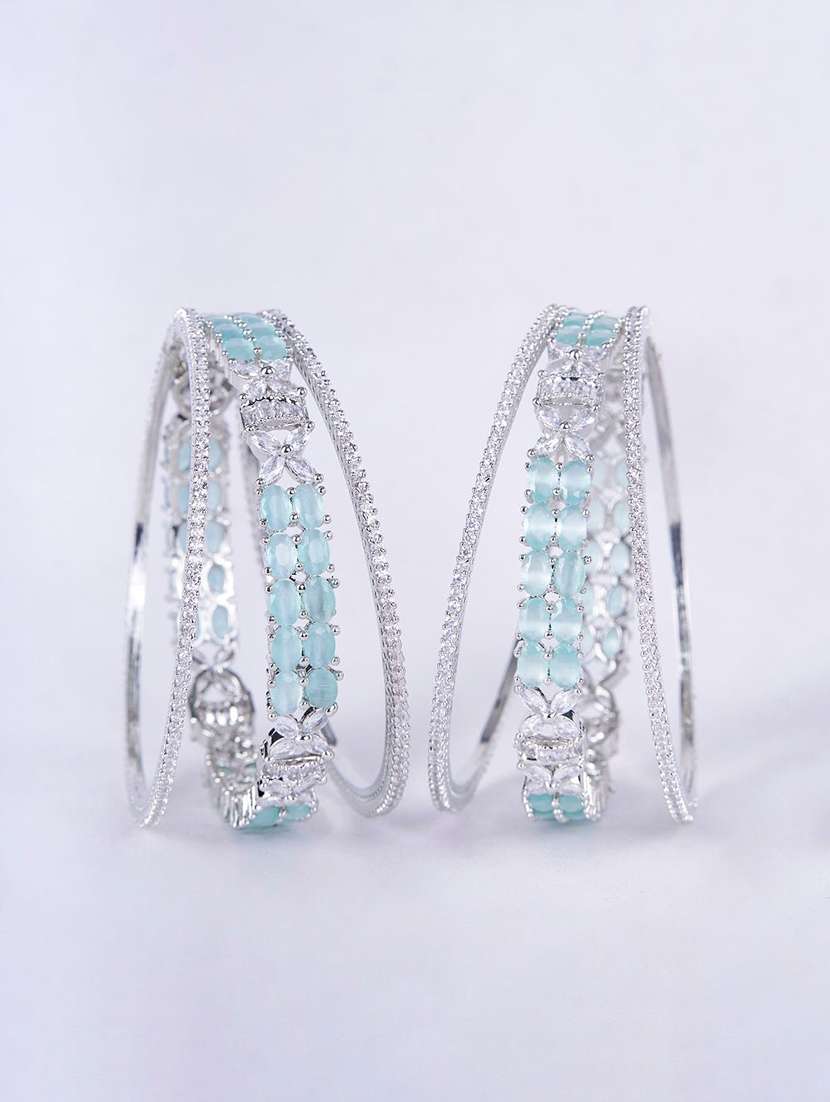 crystal fancy rhodium bangles (pack of 6) - 22278082 -  Standard Image - 1