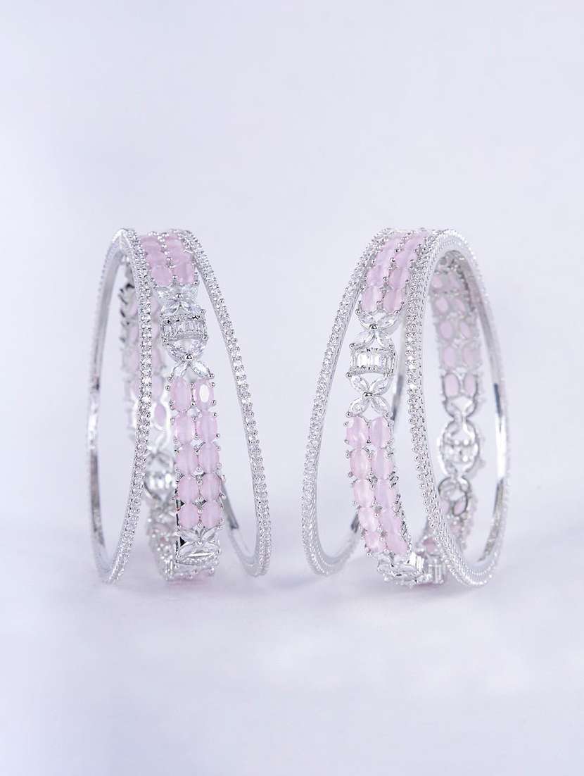 crystal fancy rhodium bangles (pack of 6) - 22278086 -  Standard Image - 1