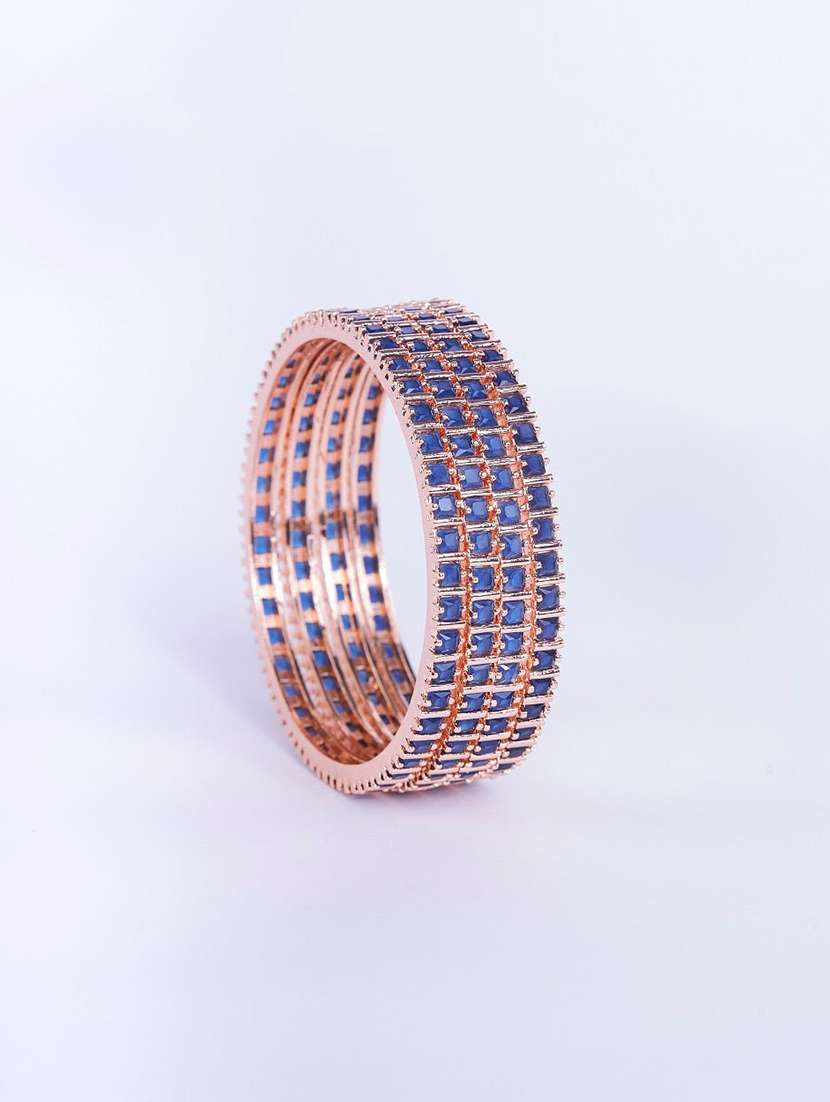 women blue brass bangles - 22278100 -  Standard Image - 1