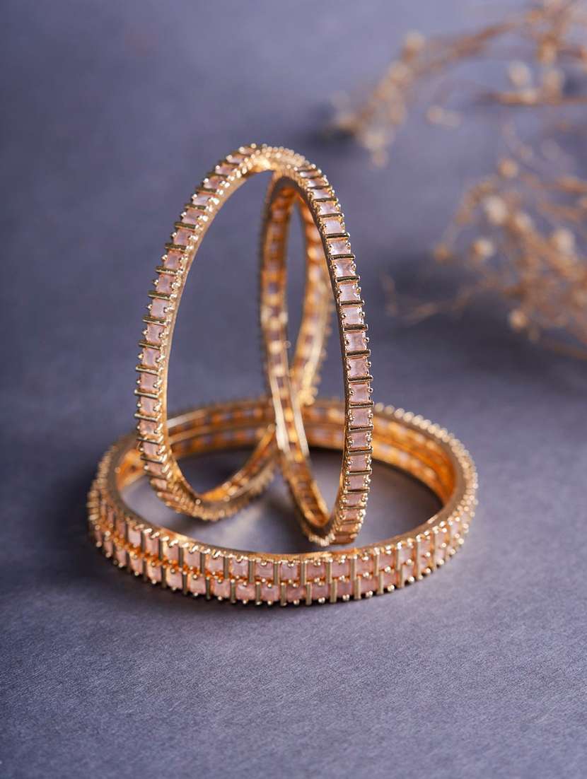 women pink brass bangle