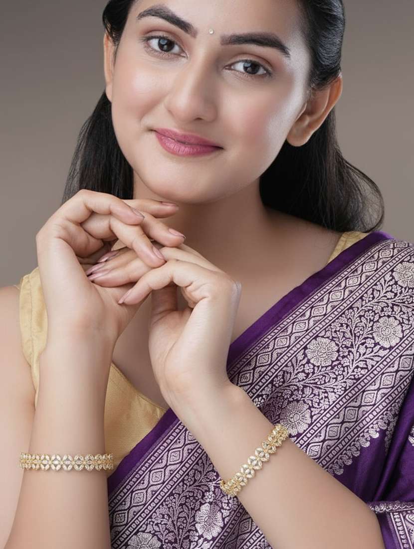 star gold plated bangles (pack of 2) - 22278181 -  Standard Image - 1