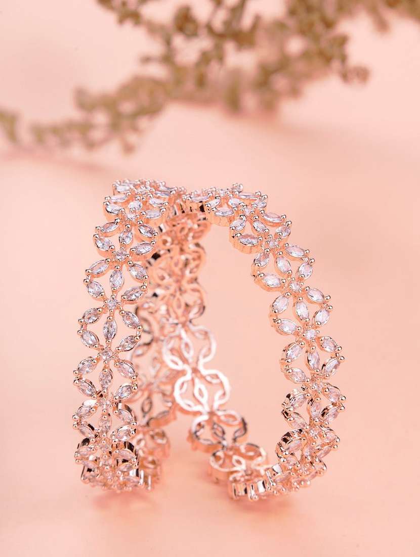 star rose gold plated bangles (pack of 2)