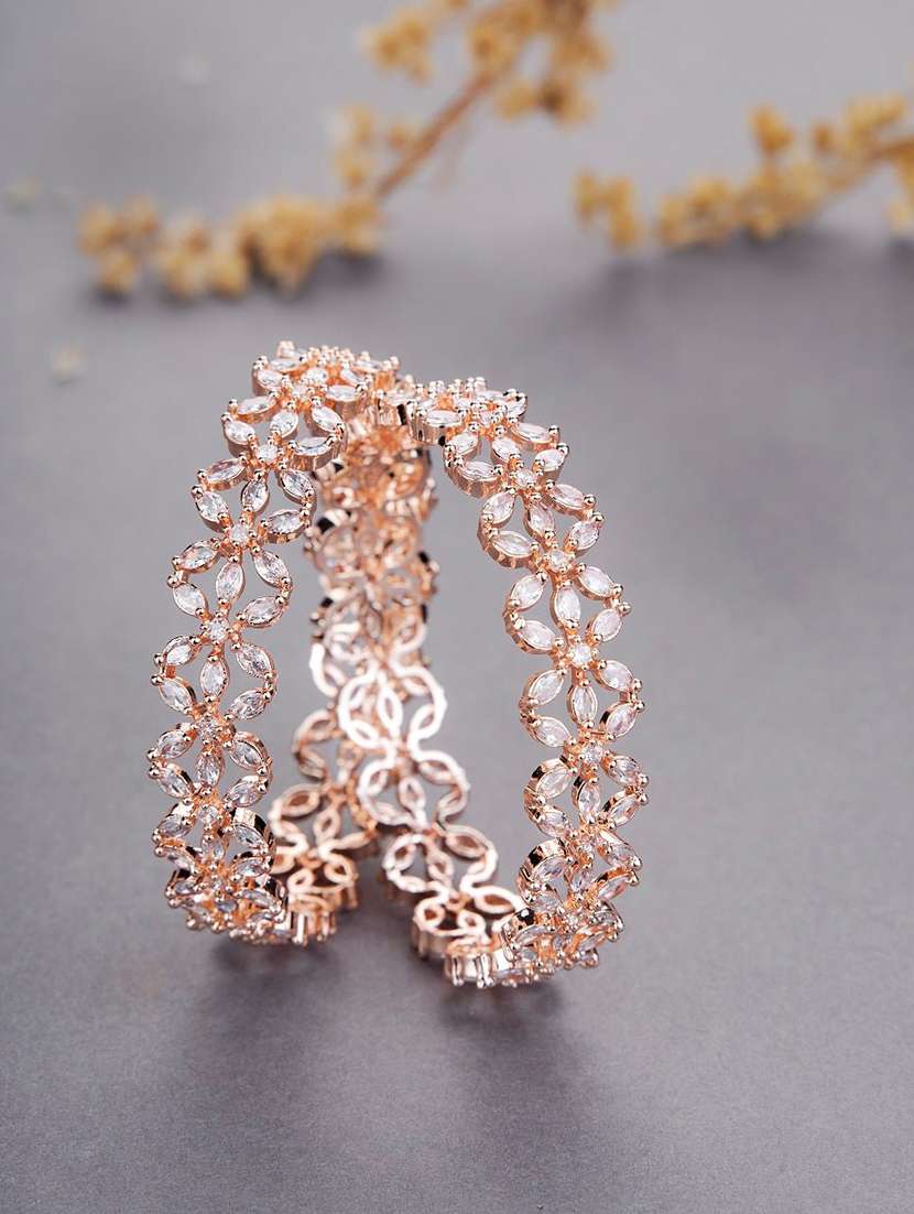 star rose gold plated bangles (pack of 2) - 22278186 -  Standard Image - 1