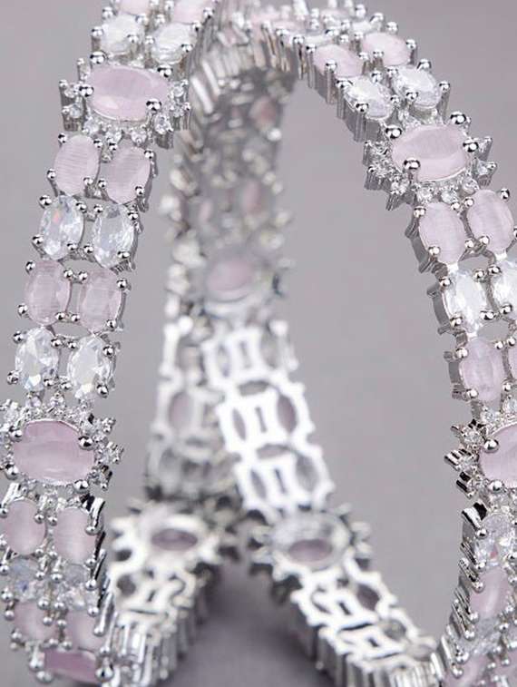 women pink brass bangle - 22278195 -  Standard Image - 1