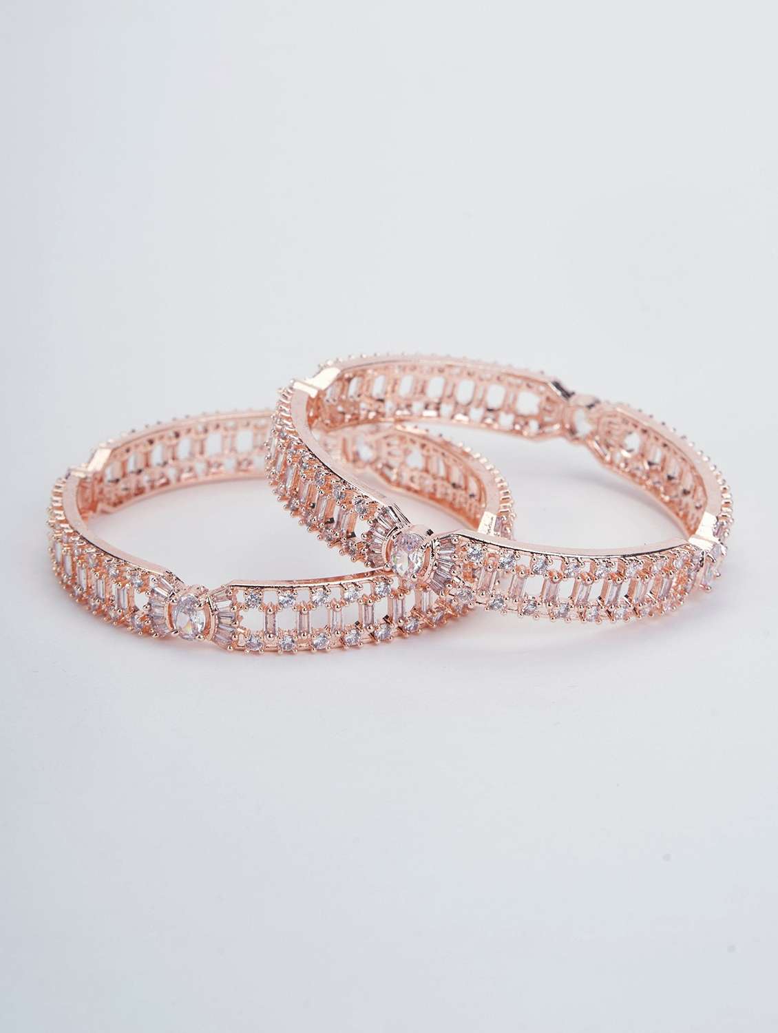 rose gold splendor bangles set (pack of 2) - 22278214 -  Standard Image - 1