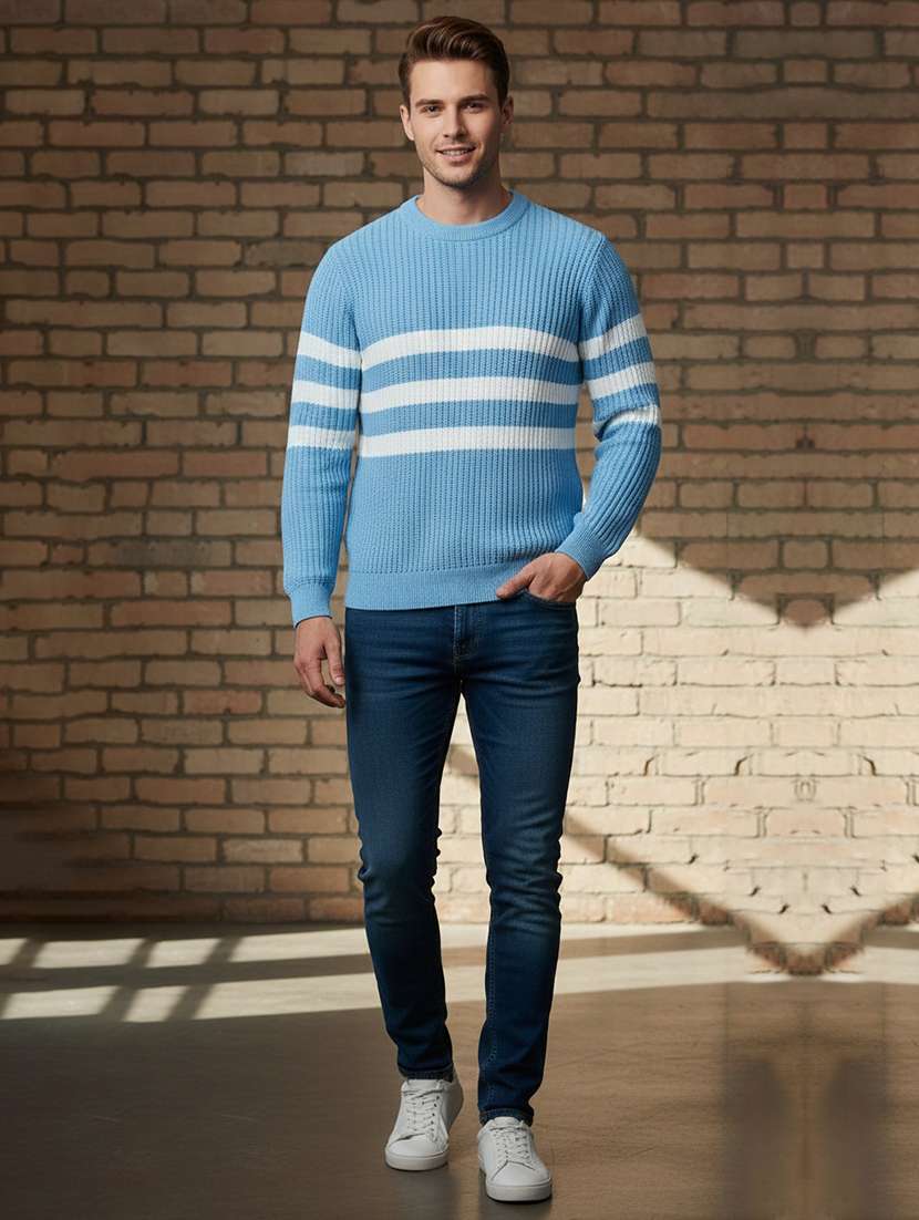 men striped long sleeve regular fit pullover  - 22278309 -  Standard Image - 4