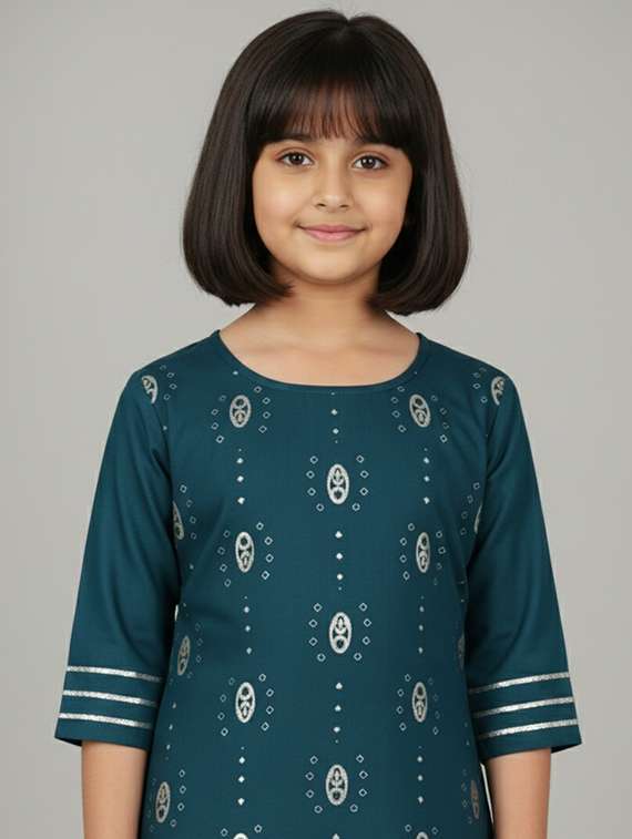 women printed three quarter sleeve kurta - 22278323 -  Standard Image - 1