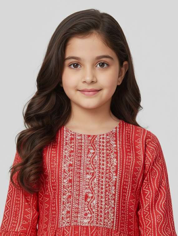 women printed three quarter sleeve kurta - 22278335 -  Standard Image - 1