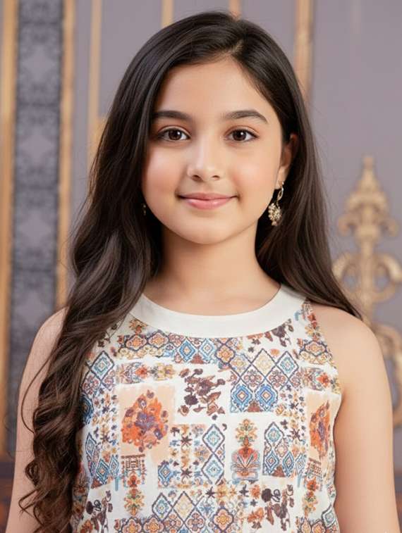 girls printed sleeveless straight kurta - 22278412 -  Standard Image - 1