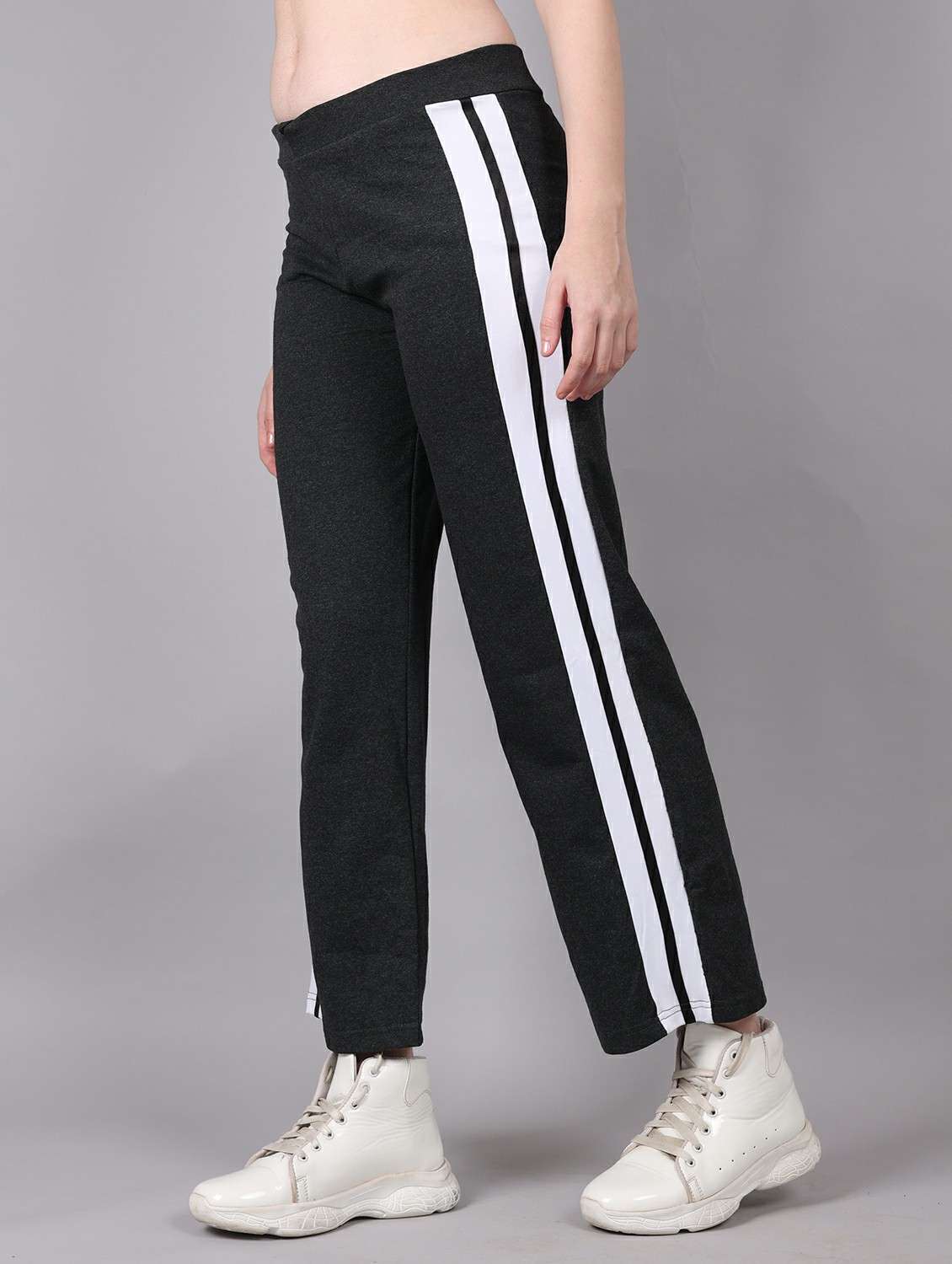 women solid mid rise track pant - 22278417 -  Standard Image - 1