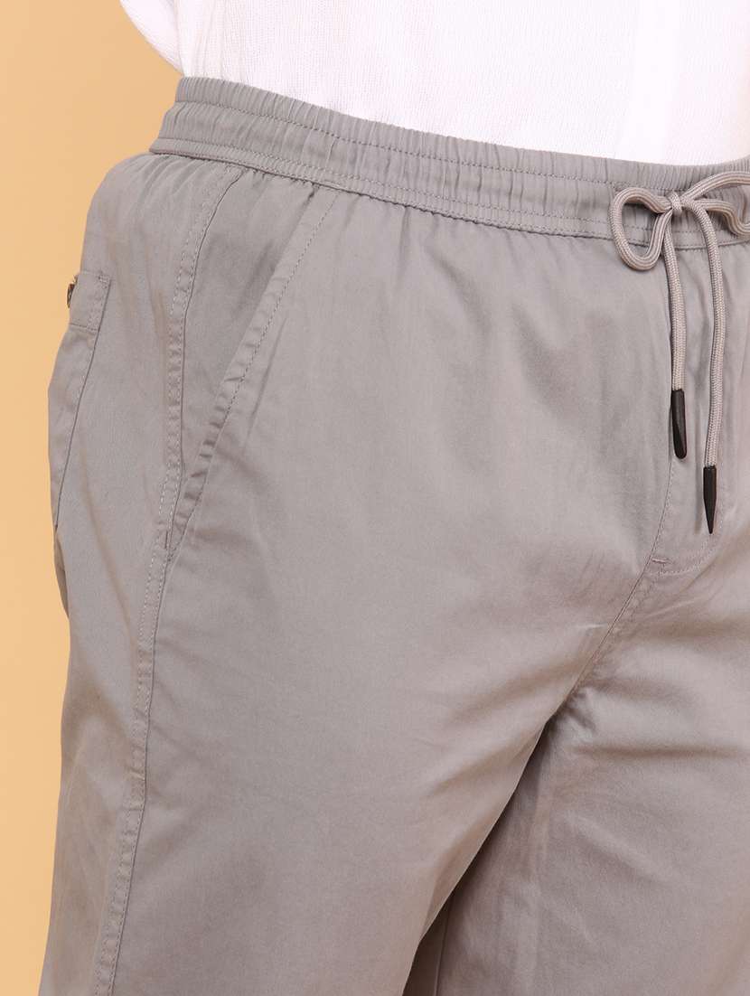 men solid mid rise regular fit  flat front trouser - 22278458 -  Standard Image - 1