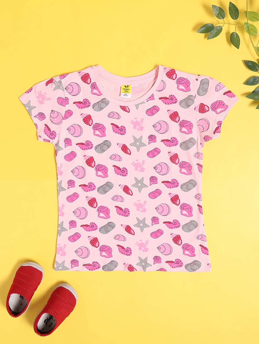pink cotton all over print tee - 22278601 -  Standard Image - 1
