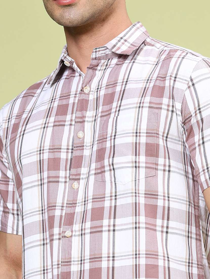 men checkered short sleeve regular fit casual shirt - 22278746 -  Standard Image - 1