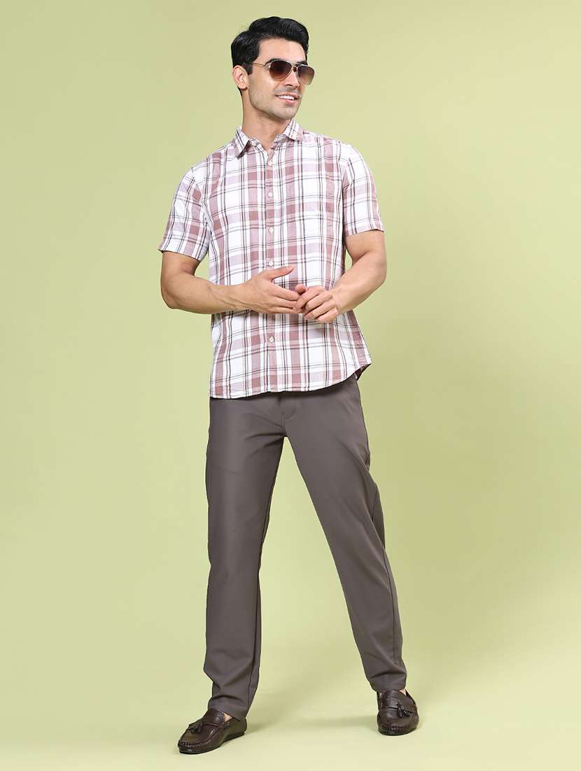 men checkered short sleeve regular fit casual shirt - 22278746 -  Standard Image - 4